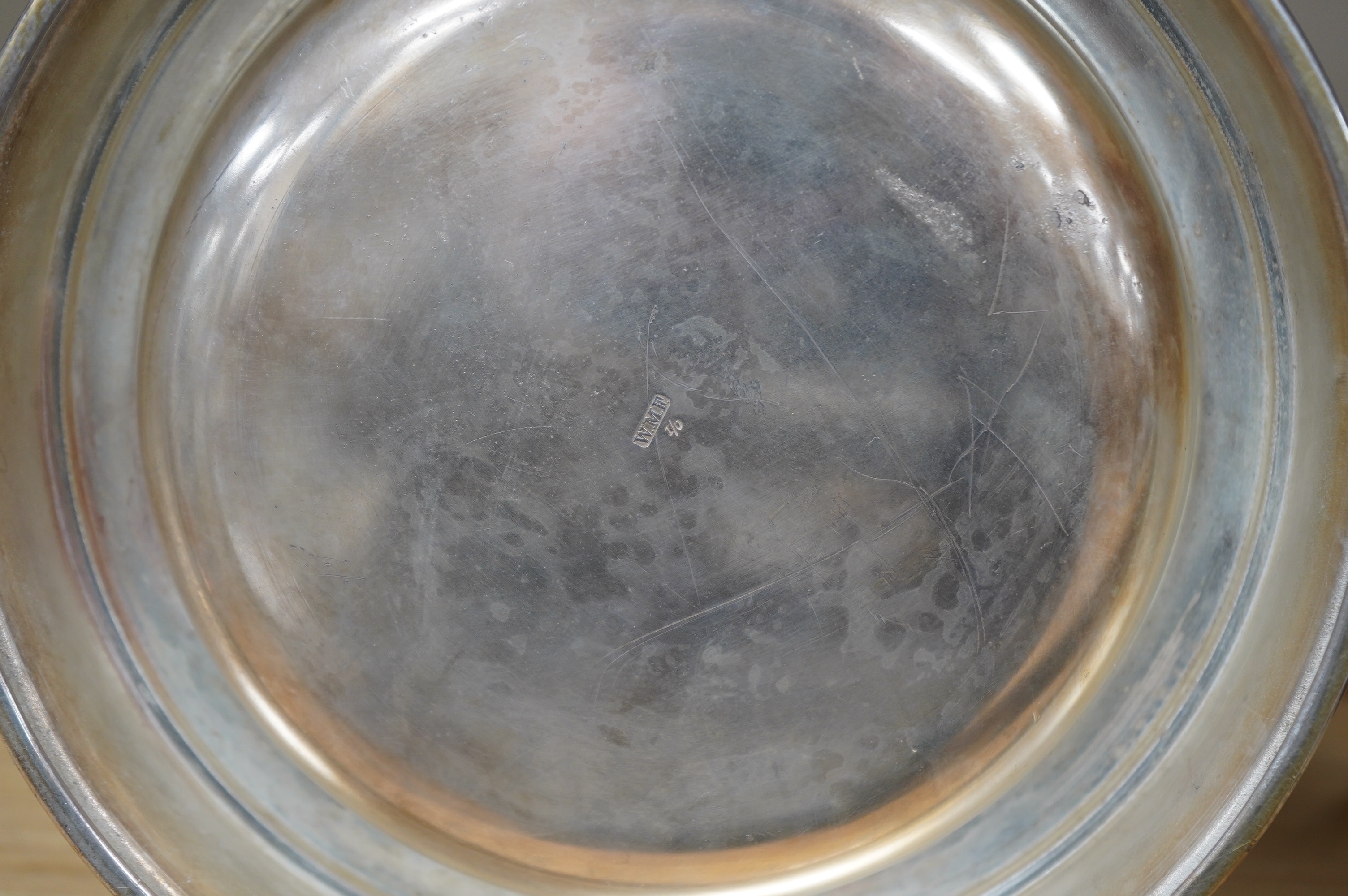 A WMF silver plated hot water jug, 28cm. Condition - fair